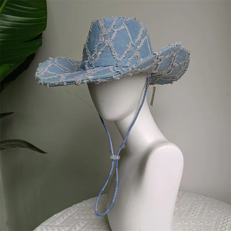 Denim Trail Western Cowboy Hat – Medium Distressed Blue