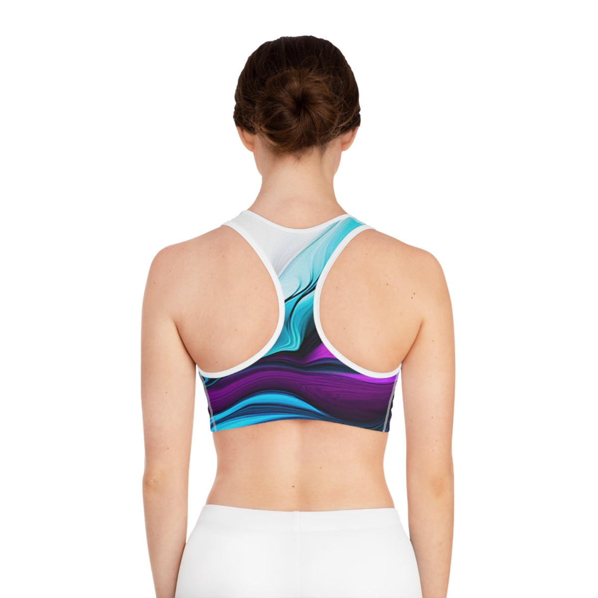 Women's Purple & Turquoise High-Support Sports Bra | Compression Fit