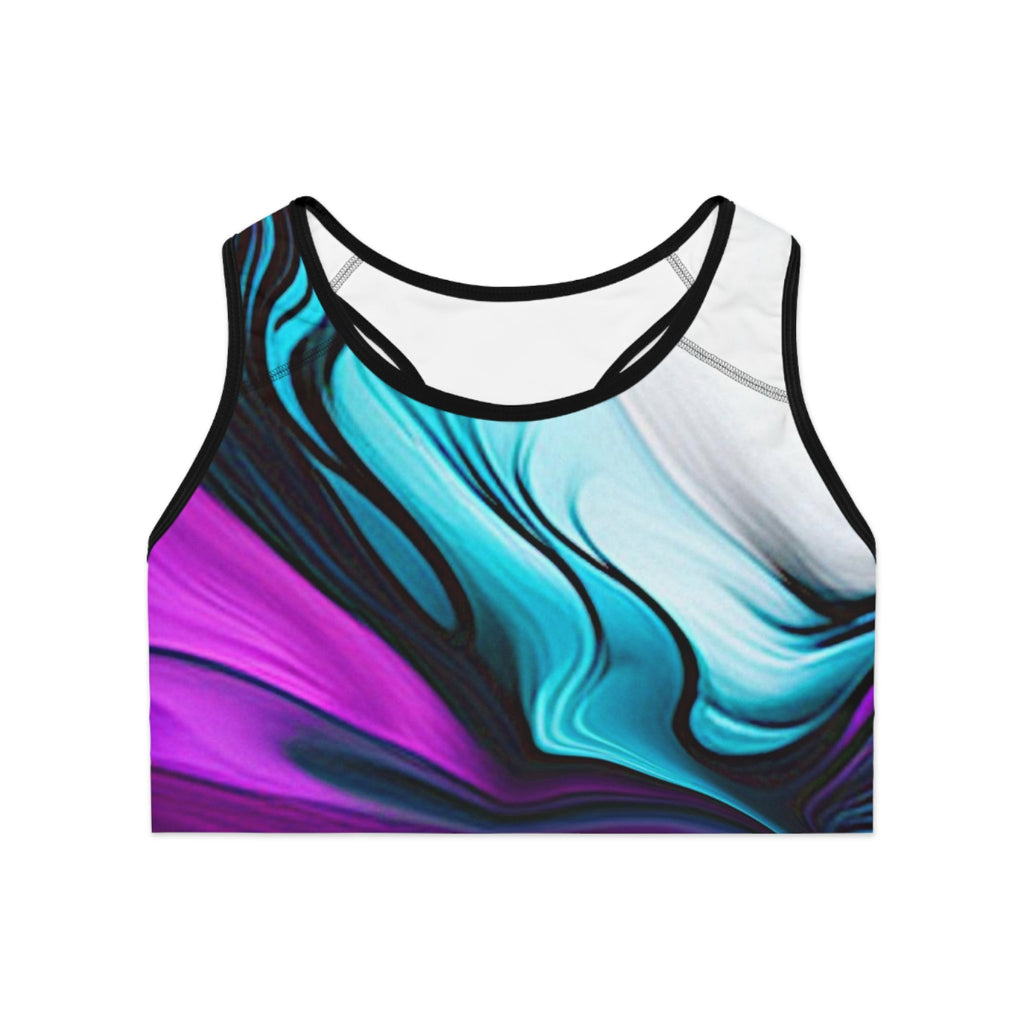 Women's Purple & Turquoise High-Support Sports Bra | Compression Fit