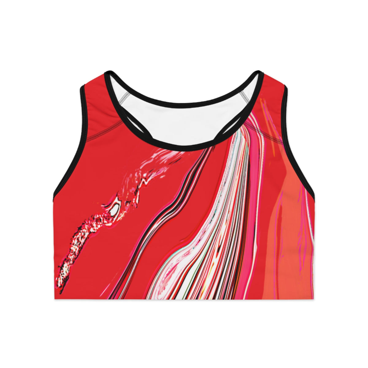 Women's Red & Black High-Support Sports Bra | Compression Fit