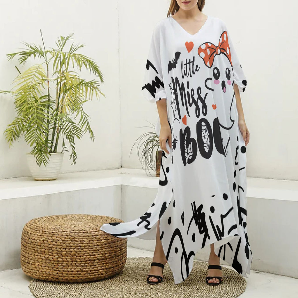 Kaftan-Little Miss Boo – V-neck Kimono Dress