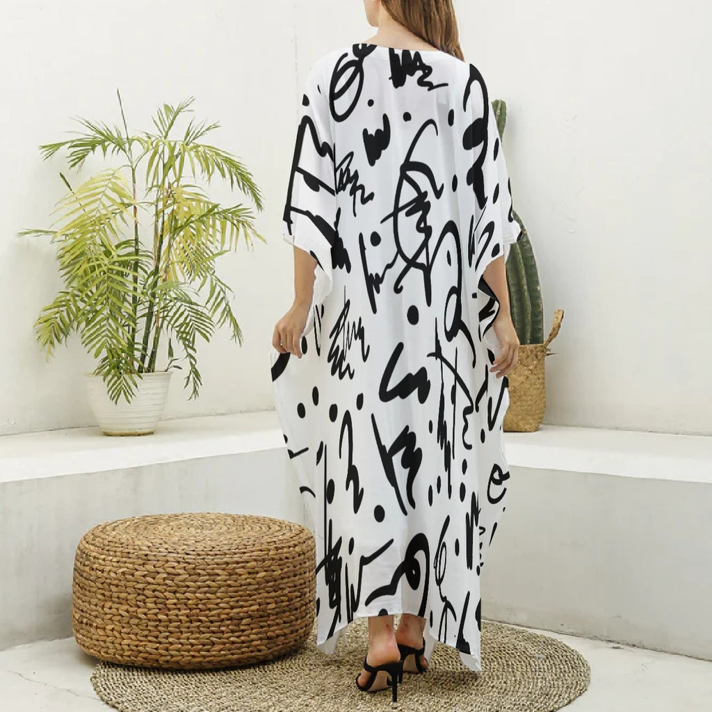 Kaftan-Little Miss Boo – V-neck Kimono Dress