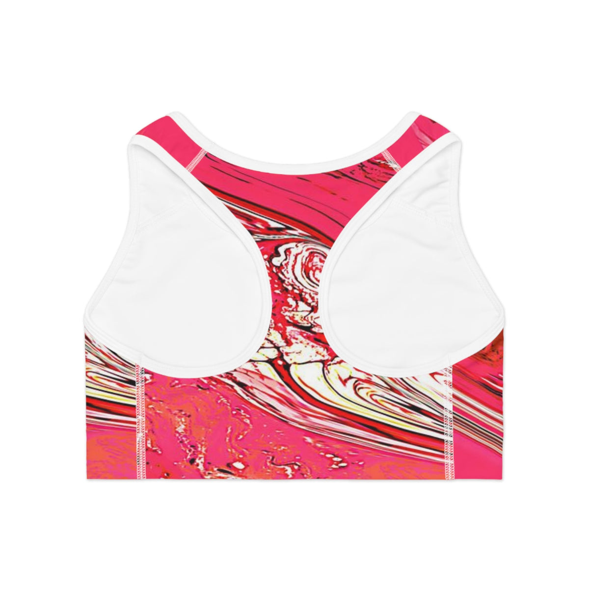 Women's High-Support Sports Bra | Pink with Black Stitch