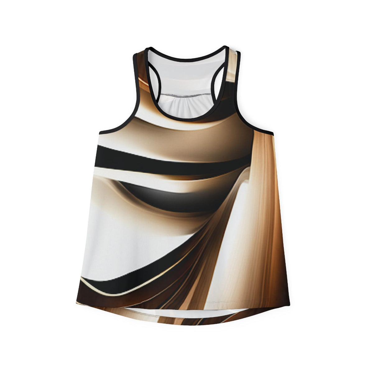 Women's Beige & Black Gradient Tank Top | Lightweight Performance