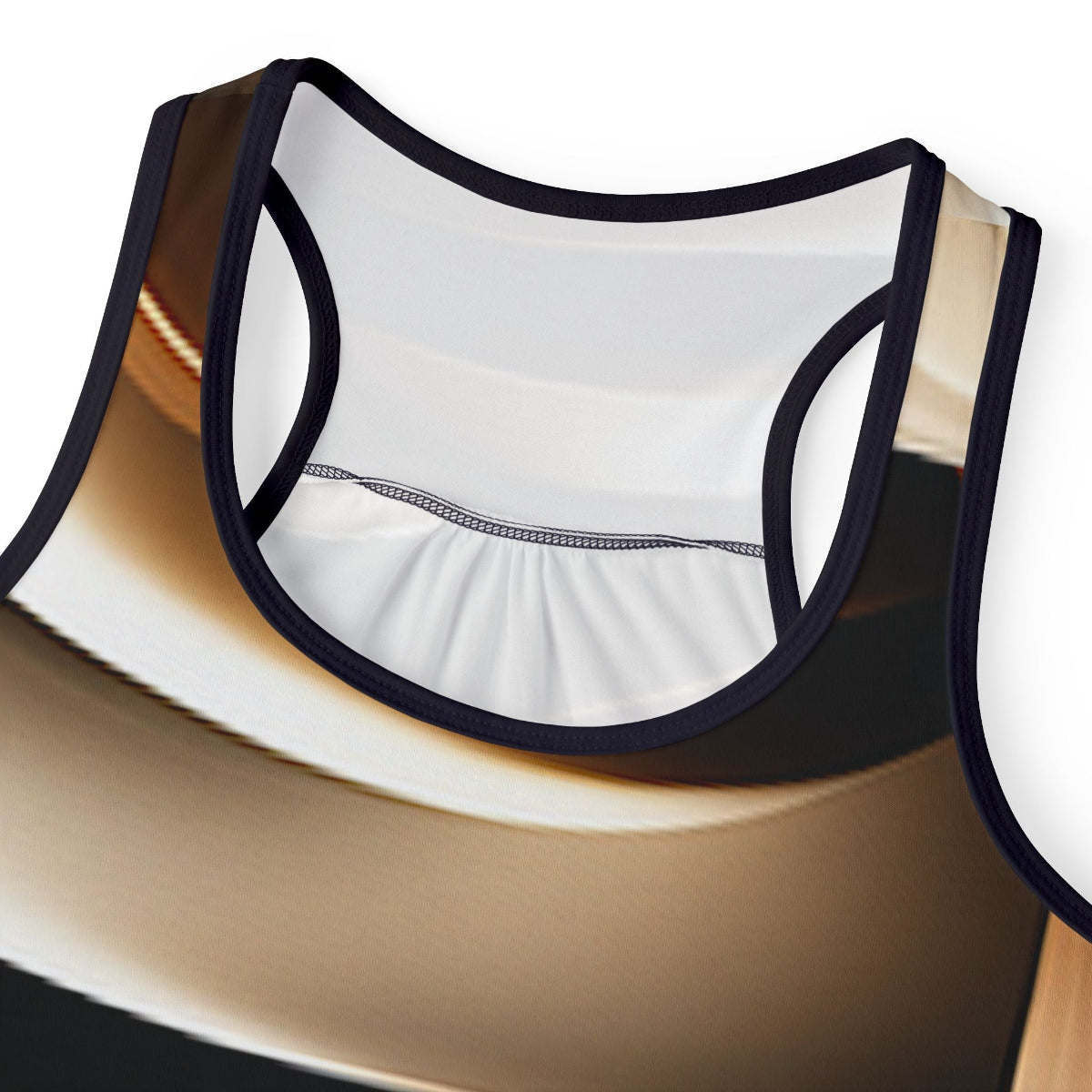 Women's Beige & Black Gradient Tank Top | Lightweight Performance