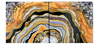 Golden Jasper Geode Wall Art – Original Resin Artwork | Geode Soul