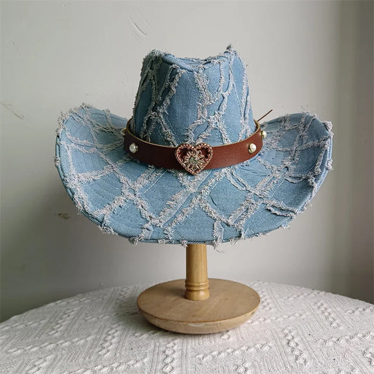 Denim Trail Western Cowboy Hat – Medium Distressed Blue