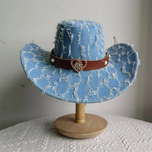 Canyon Sky Blue Western Cowboy Hat – Signature Heart Band