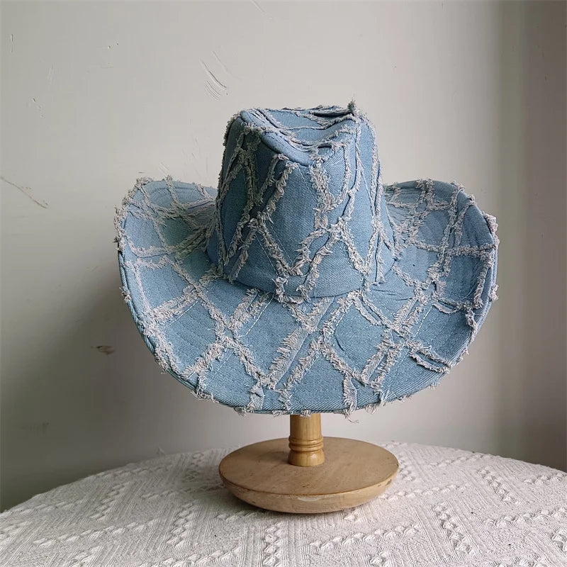 Denim Trail Western Cowboy Hat – Medium Distressed Blue
