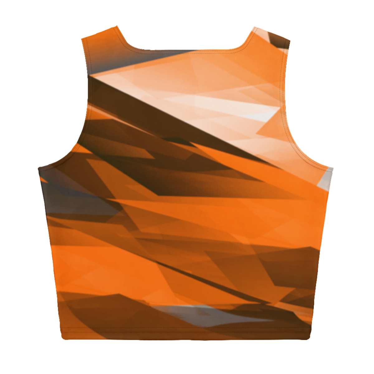 Women's Orange & Black Crop Top | Body-Hugging Stretch Fit