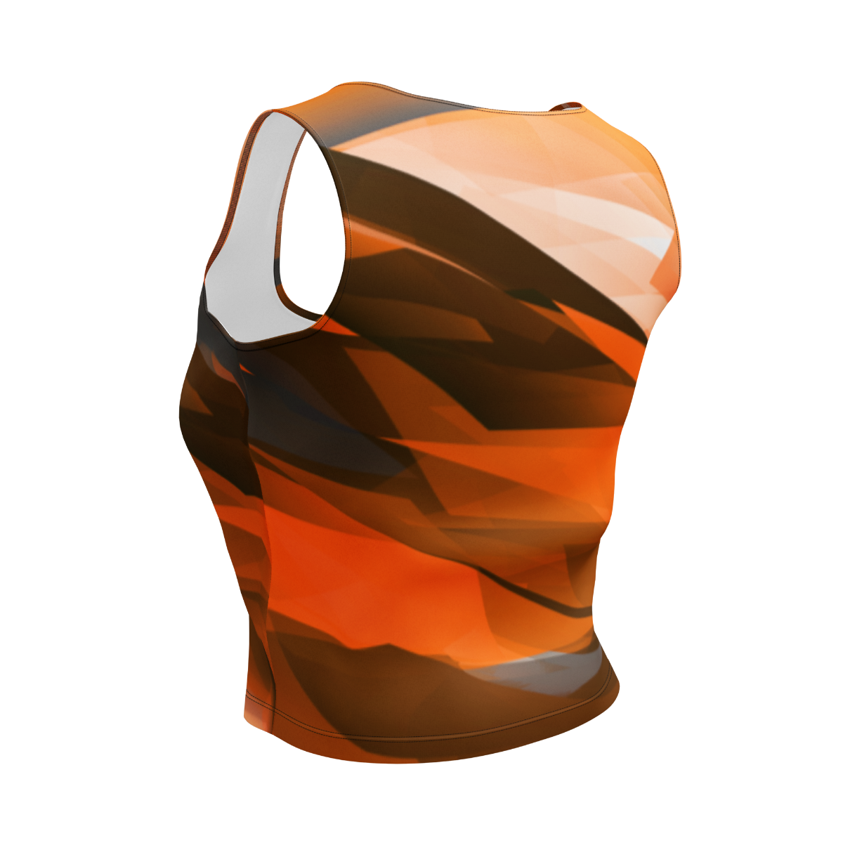 Women's Orange & Black Crop Top | Body-Hugging Stretch Fit