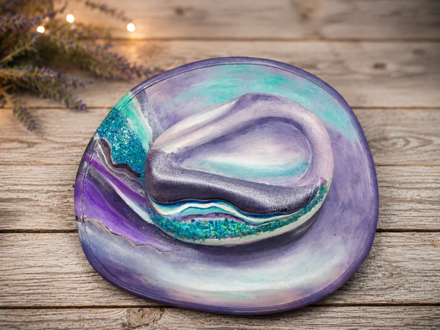 Oasis | Azure Collection | Hand-Painted One-of-a-Kind Cowboy Hat