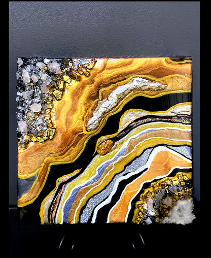 Golden Jasper Geode Wall Art – Original Resin Artwork | Geode Soul