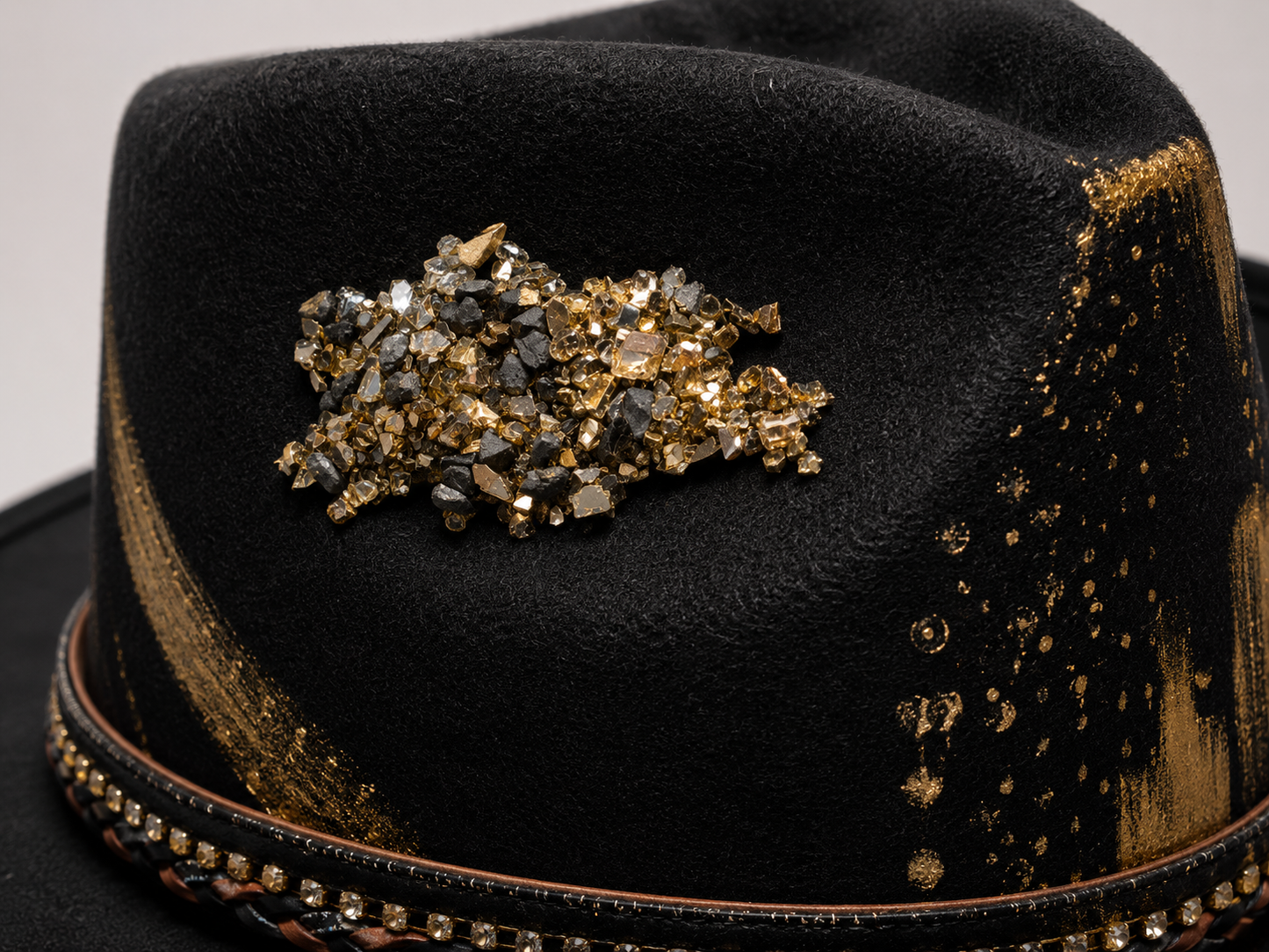 Midnight Treasure, Hand-Painted Cowboy Hat
