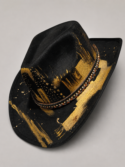 Midnight Treasure, Hand-Painted Cowboy Hat