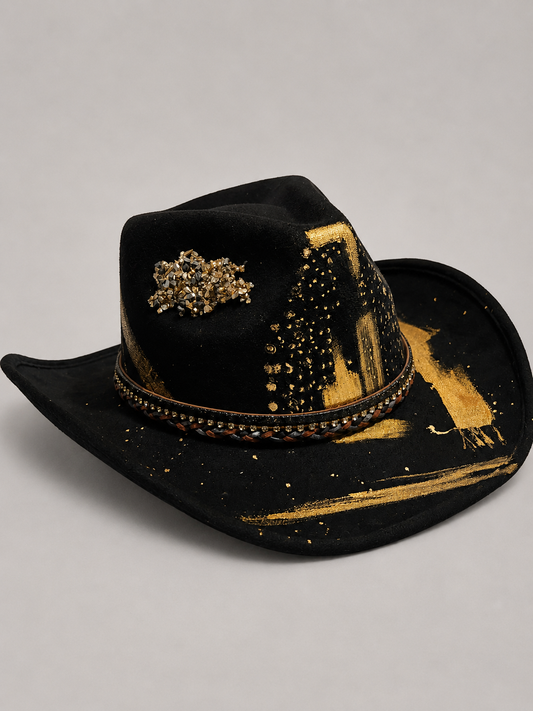 Midnight Treasure, Hand-Painted Cowboy Hat