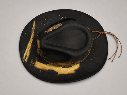 Midnight Treasure, Hand-Painted Cowboy Hat