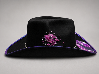 Monifa Deoir – Fuchsia/Blue & Black Geode Crystal Cowboy Hat