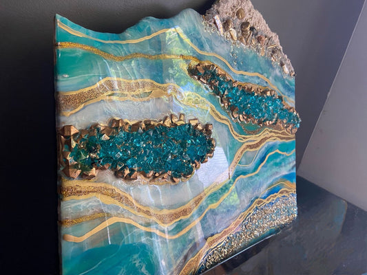 Geode Style Seashore – Modern Wall Art for Abstract Home Decor