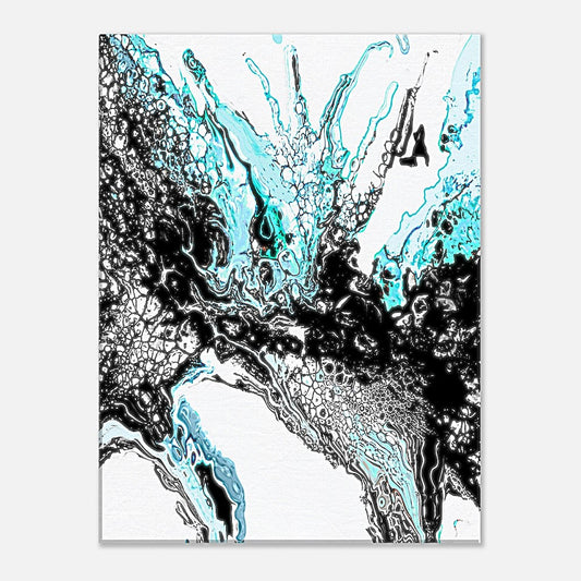 Aqua Symphony Abstract Canvas Art Print