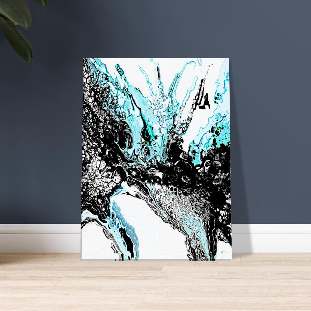 Aqua Symphony Abstract Canvas Art Print