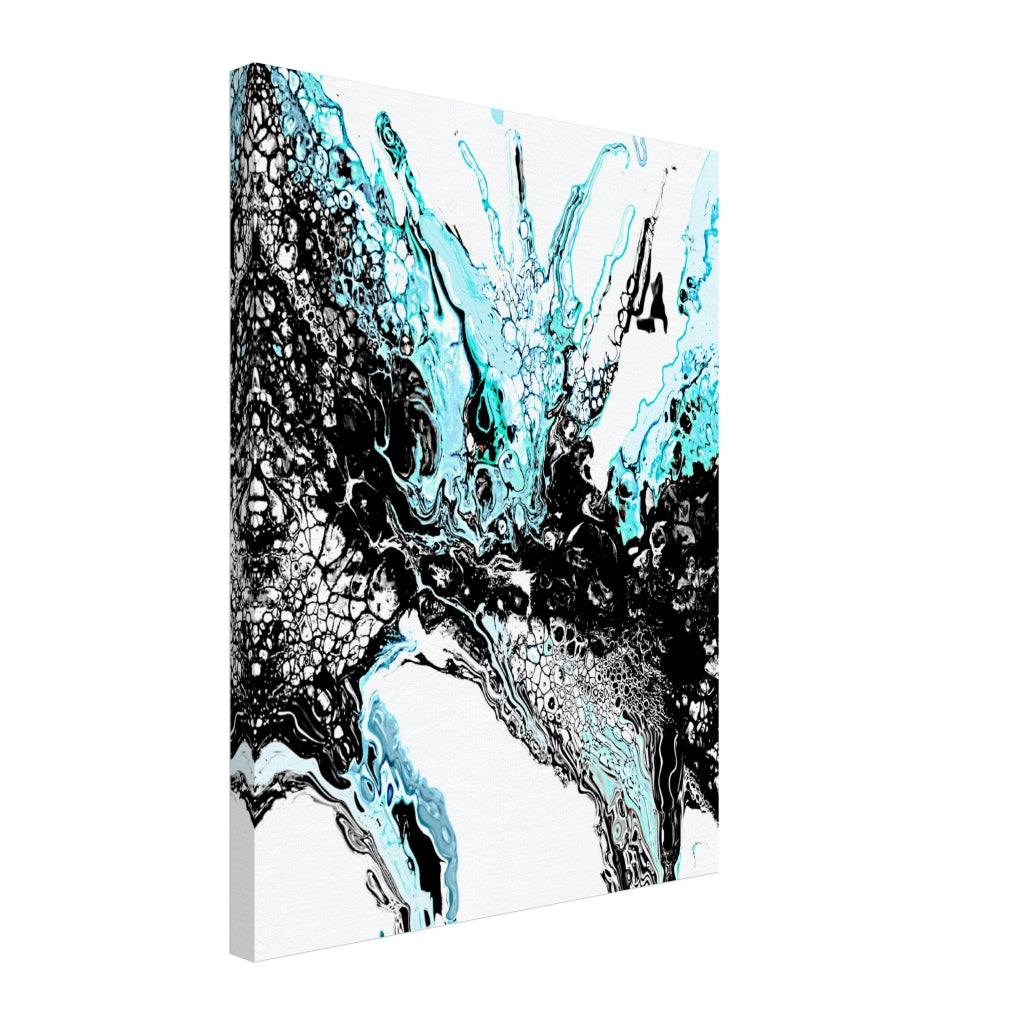 Aqua Symphony Abstract Canvas Art Print