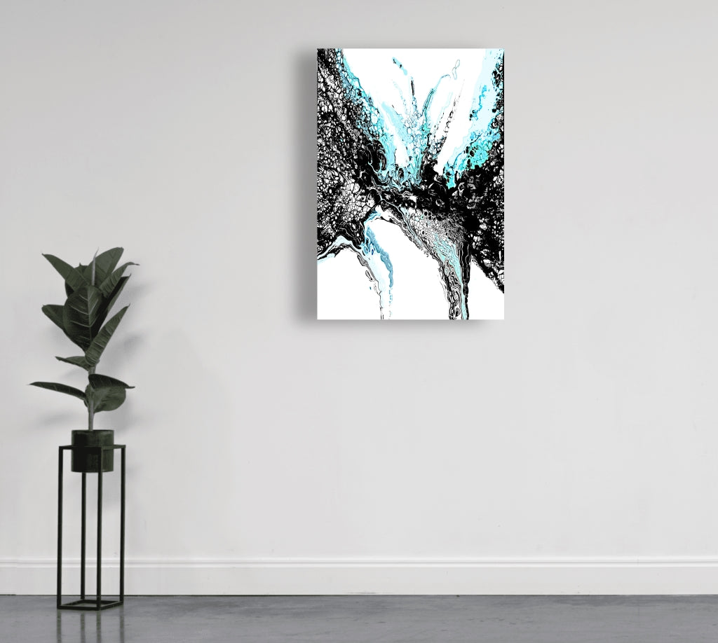 Aqua Symphony Abstract Canvas Art Print