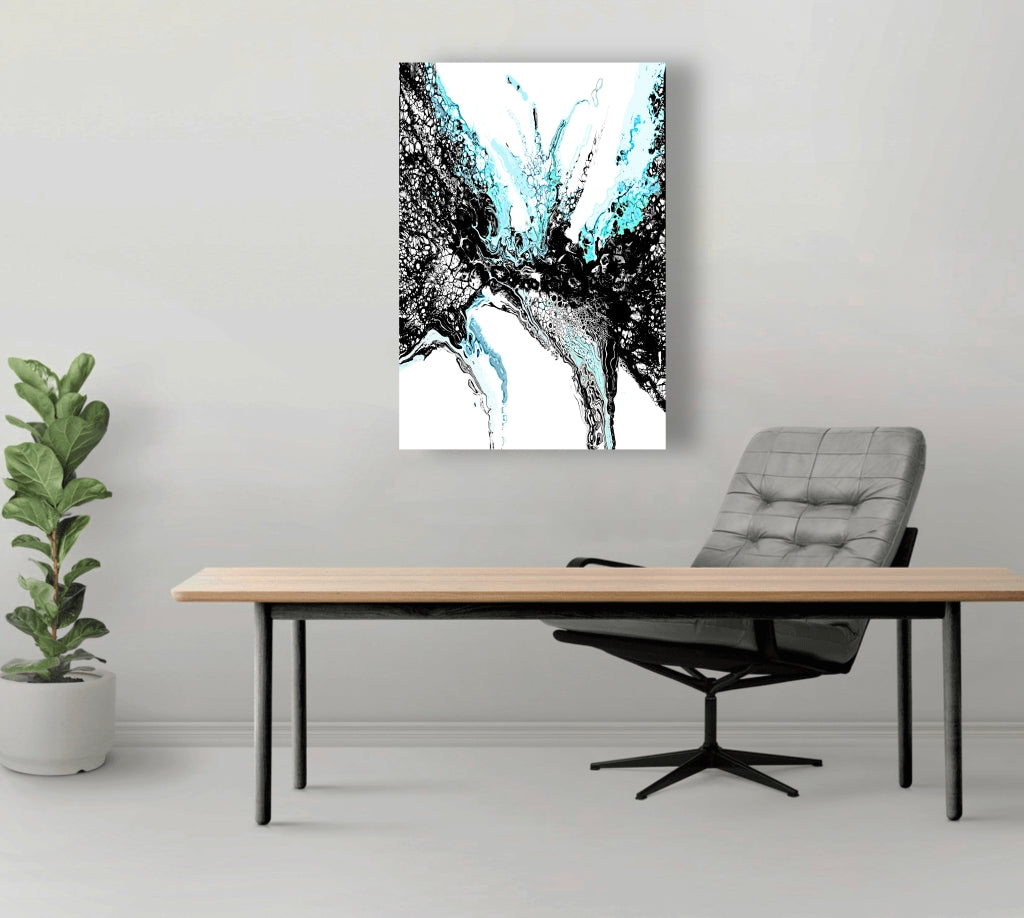 Aqua Symphony Abstract Canvas Art Print