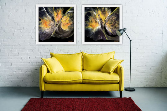 Canvas Set 'Sunlit Joy – Abstract, Wall Art Print