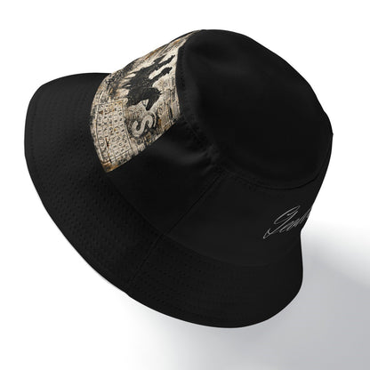 Geode Soul Signature Western Patch Bucket Hat – Black Streetwear Cowboy Hat